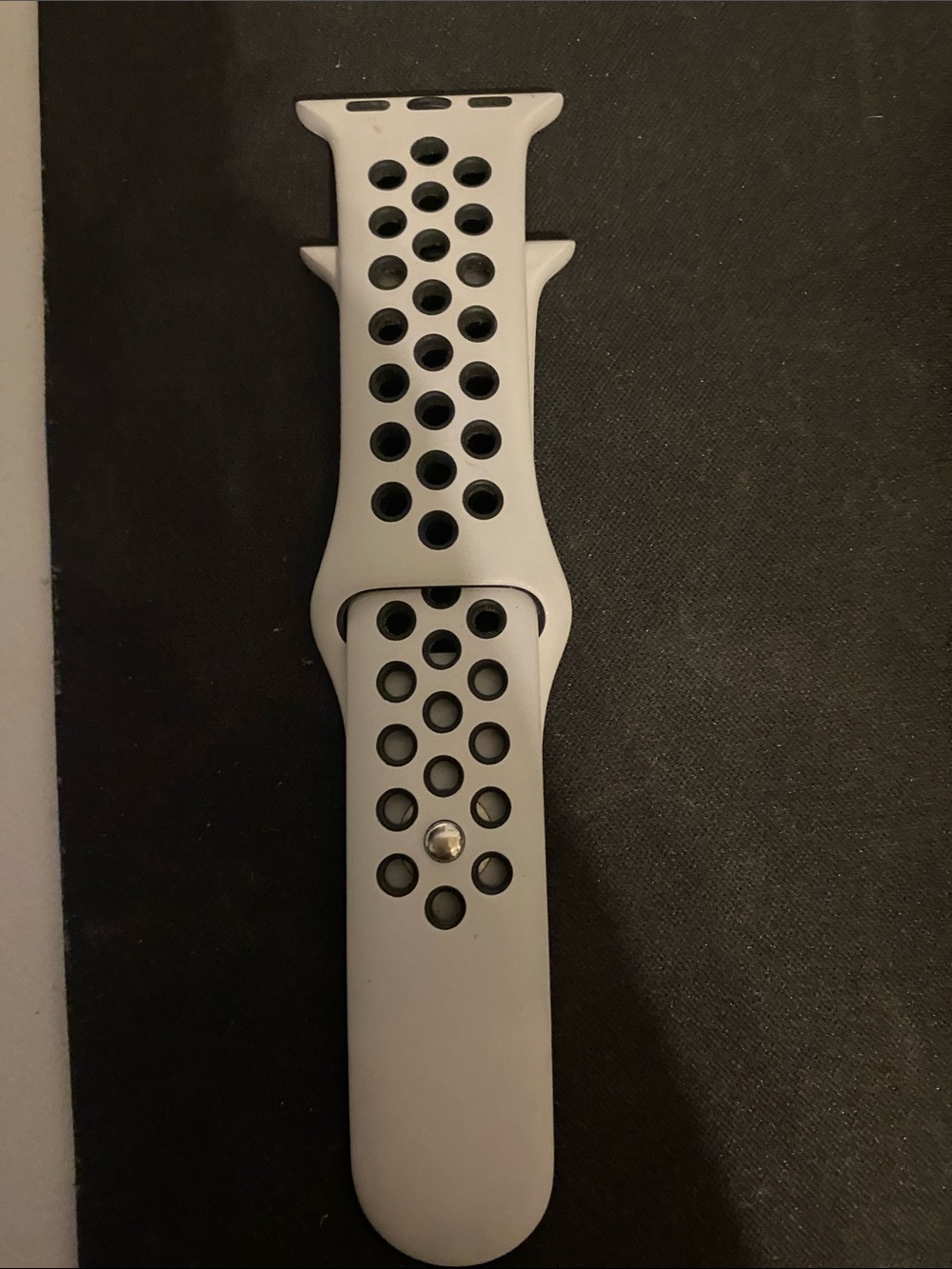 Nike Sport apple Silicone Watch Band - Light Gray with Black Holes